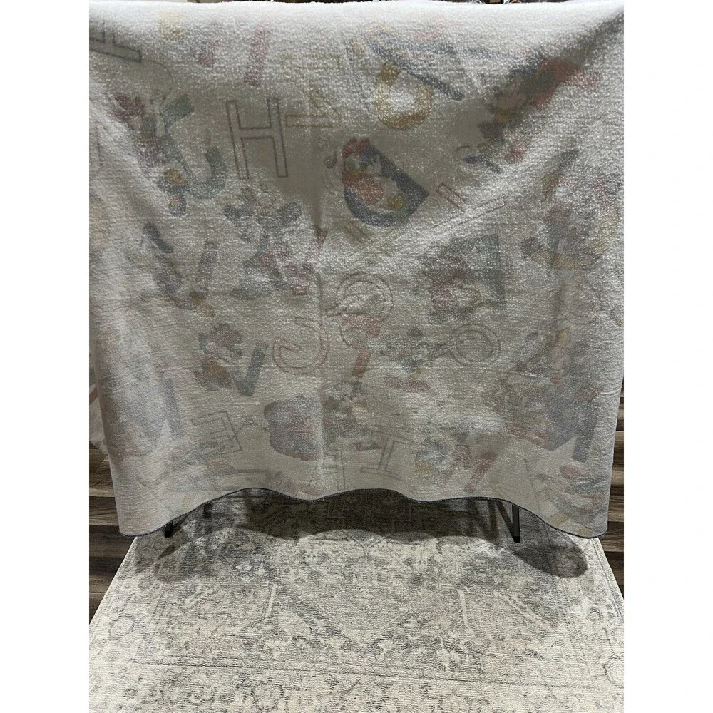 VINTAGE 1980S DISNEY COMFORTER MICKEY MOUSE & FRIENDS ALPHABET ABCS 88x64